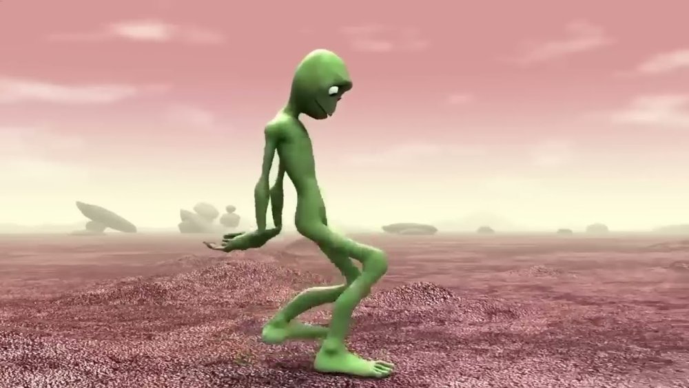 Пришелец на черном фоне