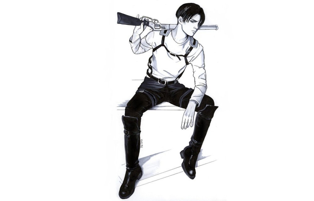 Леви Аккерман в полный рост HD