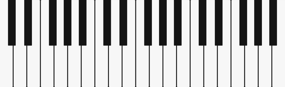 Клавиши пианино две октавы