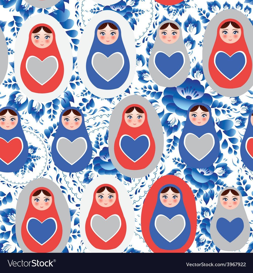 Матрешка в хохломской росписи для детей