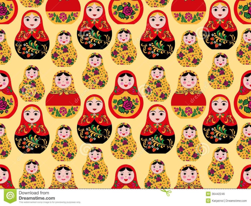 Фоны в русском стиле с матрешками