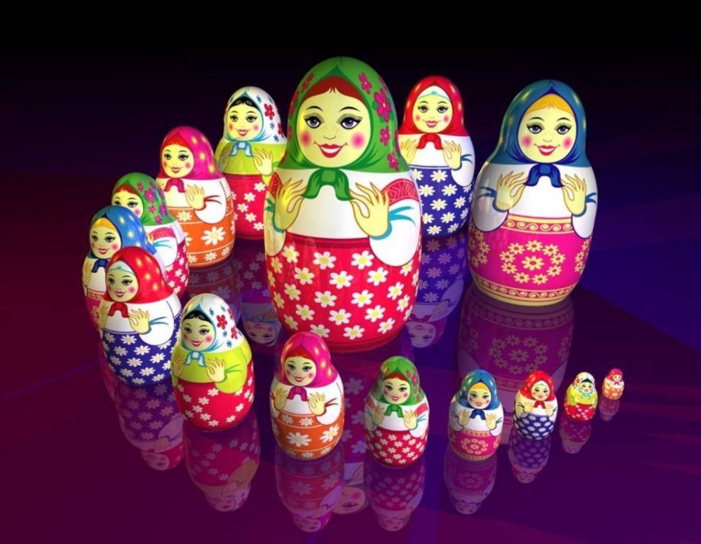 Матрешки платок орнамент