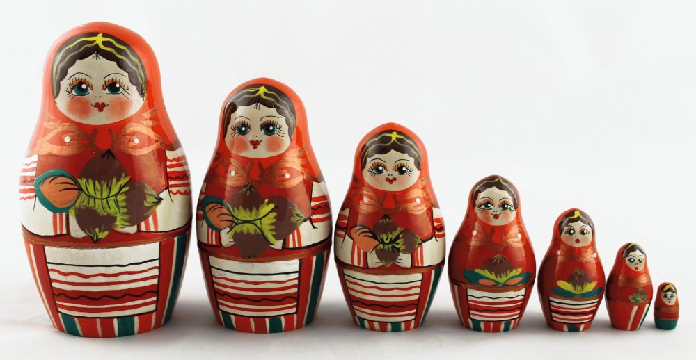 Матрешки векторные традиционные
