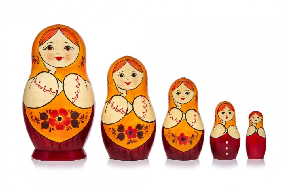 Матрешка Хохлома вектор