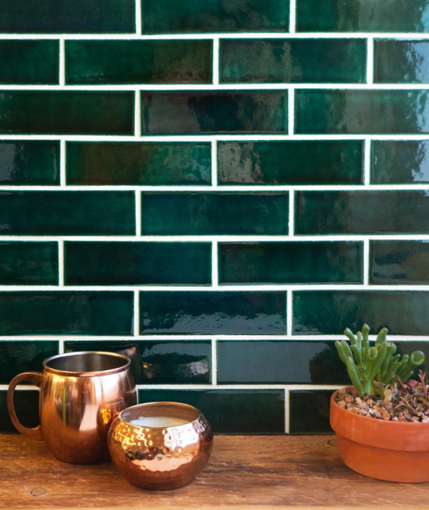 Зеленая глазурованная плитка