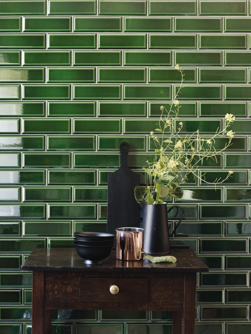 Плитка кабанчик зеленая