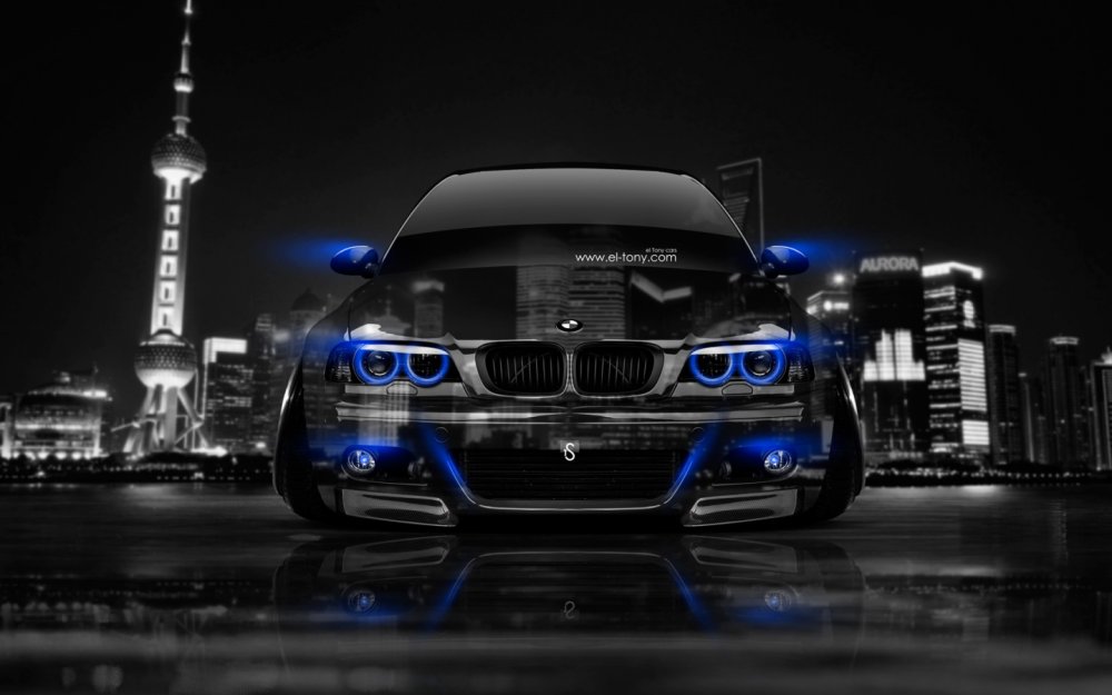 Черная БМВ обои