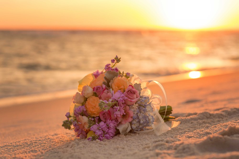 Свадебный букет на пляже