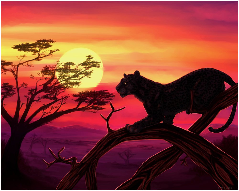 Силуэт пантеры на прозрачном фоне