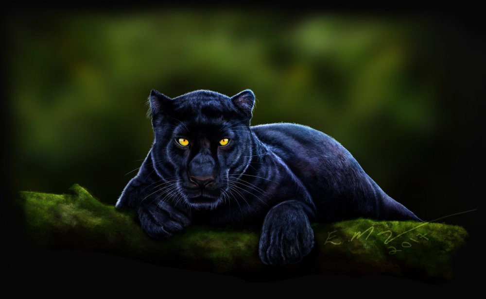 Силуэт пантеры в прыжке