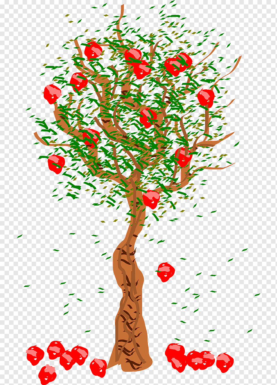 Дерево яблоня с яблоками