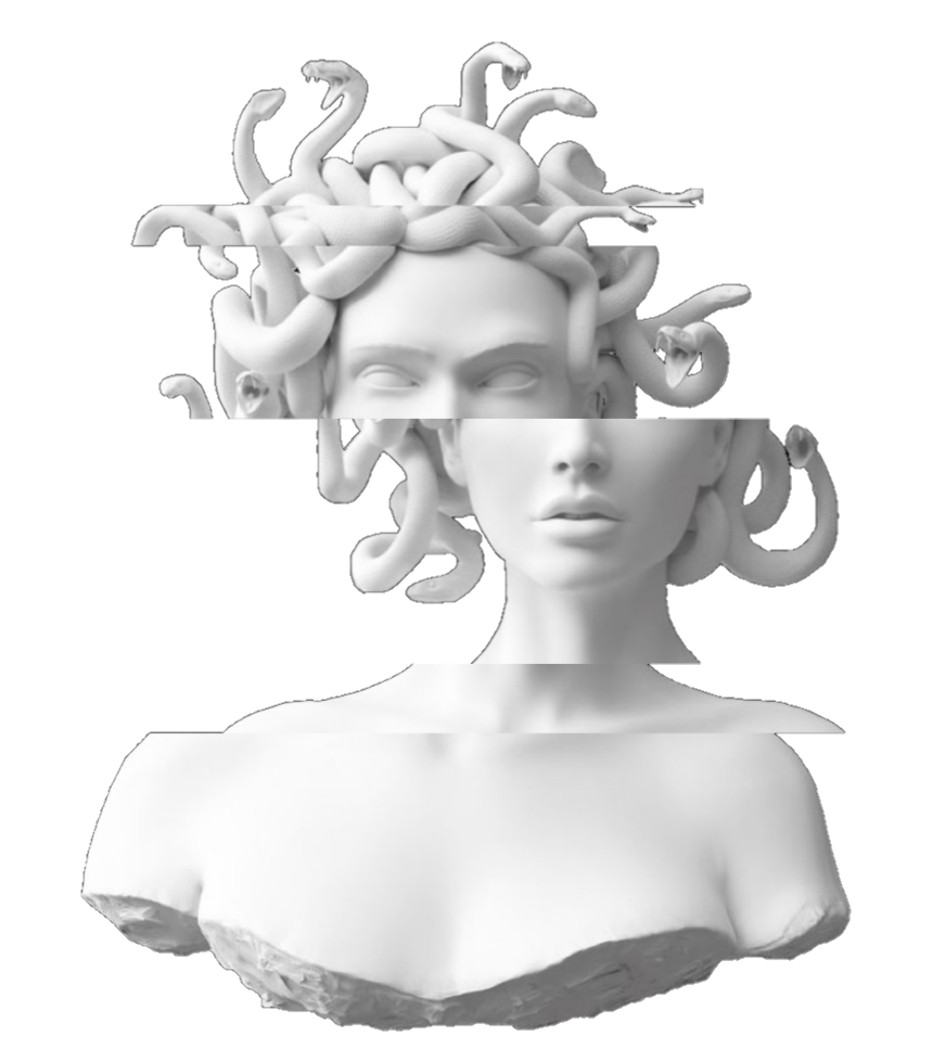 Скульптура медузы Горгоны поп арт