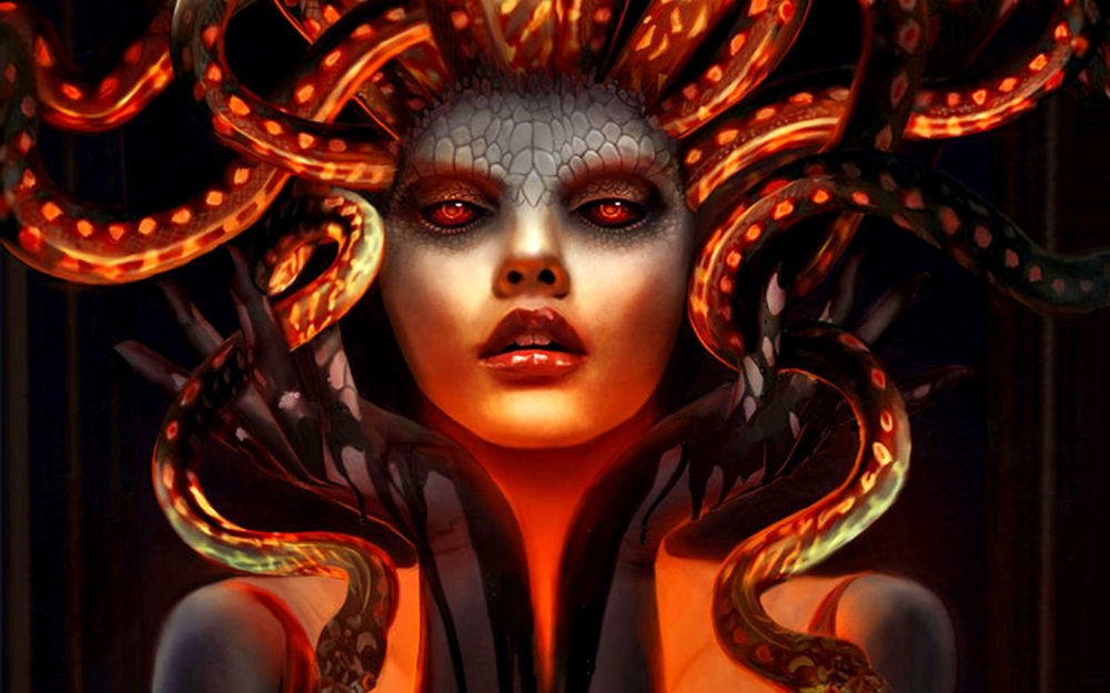 Голова медузы Горгоны рисунок