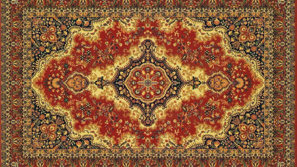 Ковер красный с узорами