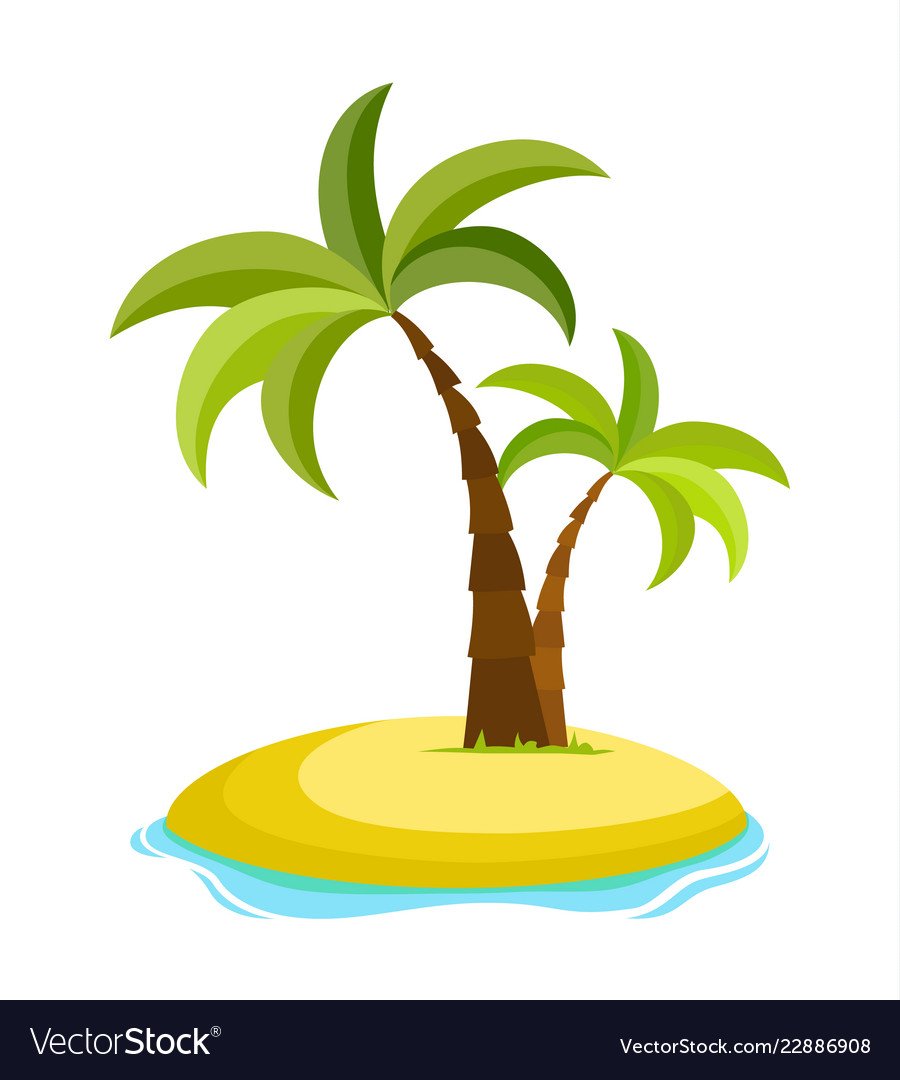 Остров иллюстрация на белом фоне