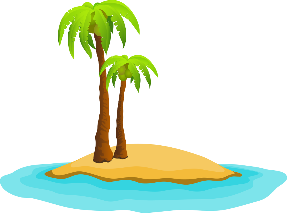 Остров в океане клипарт