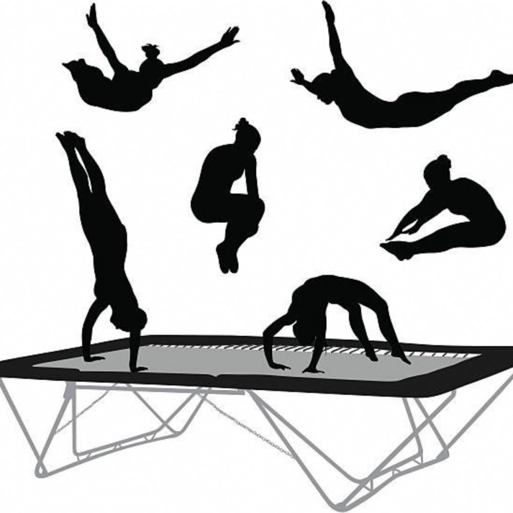 Акробат силуэт на батуте