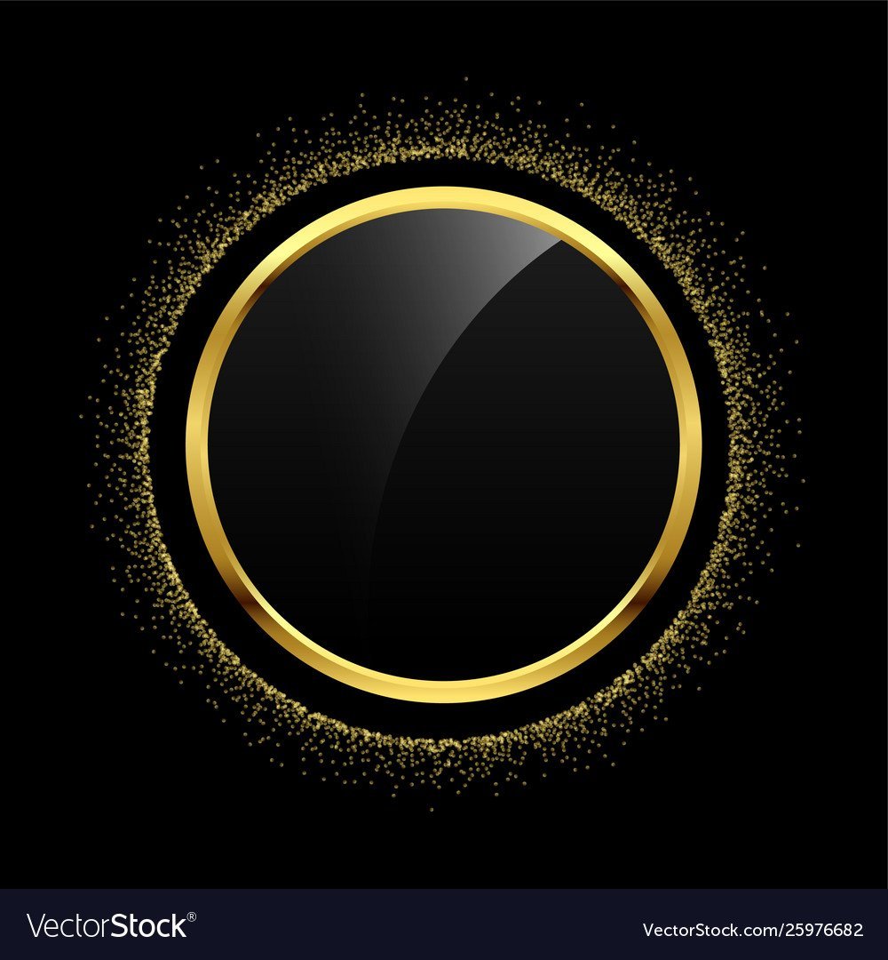 Золотой кружок на черном фоне