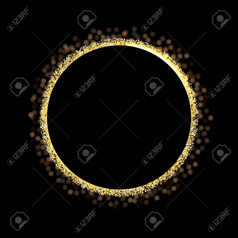 Золотая круглая рамка