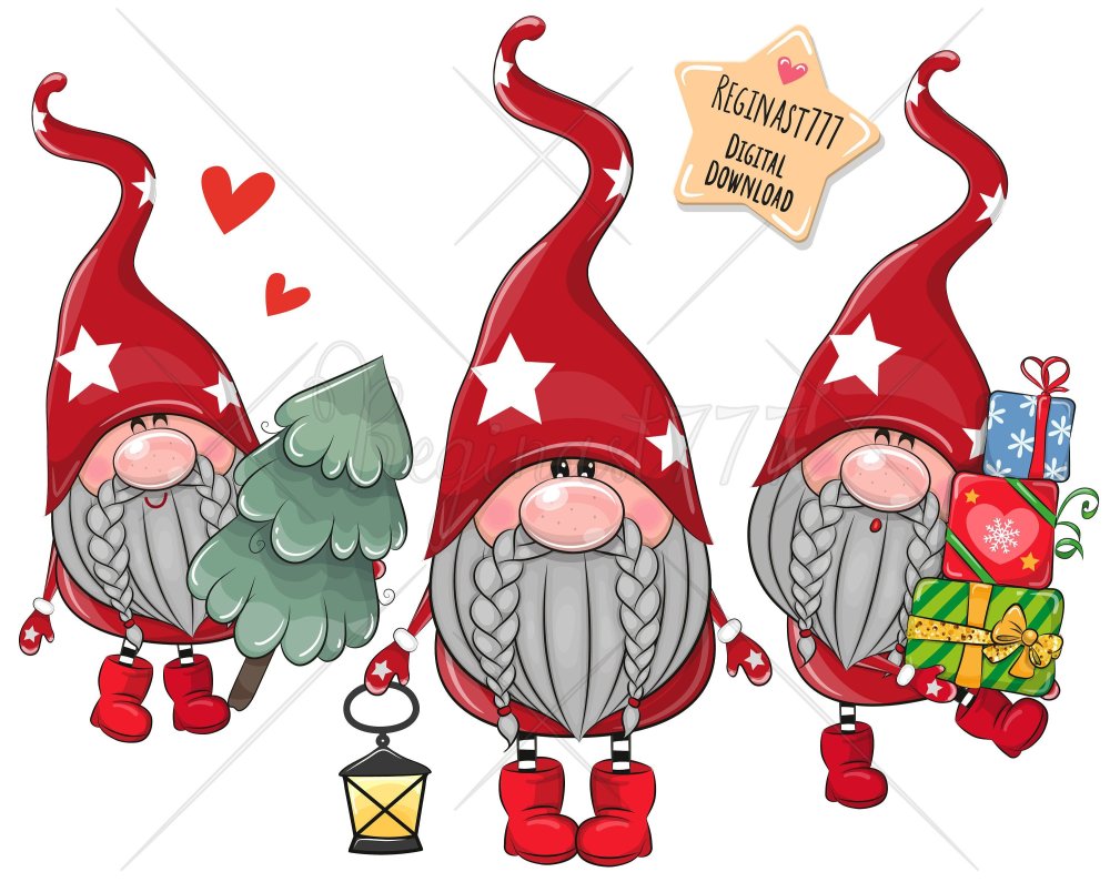 Рождественские Гномы вектор