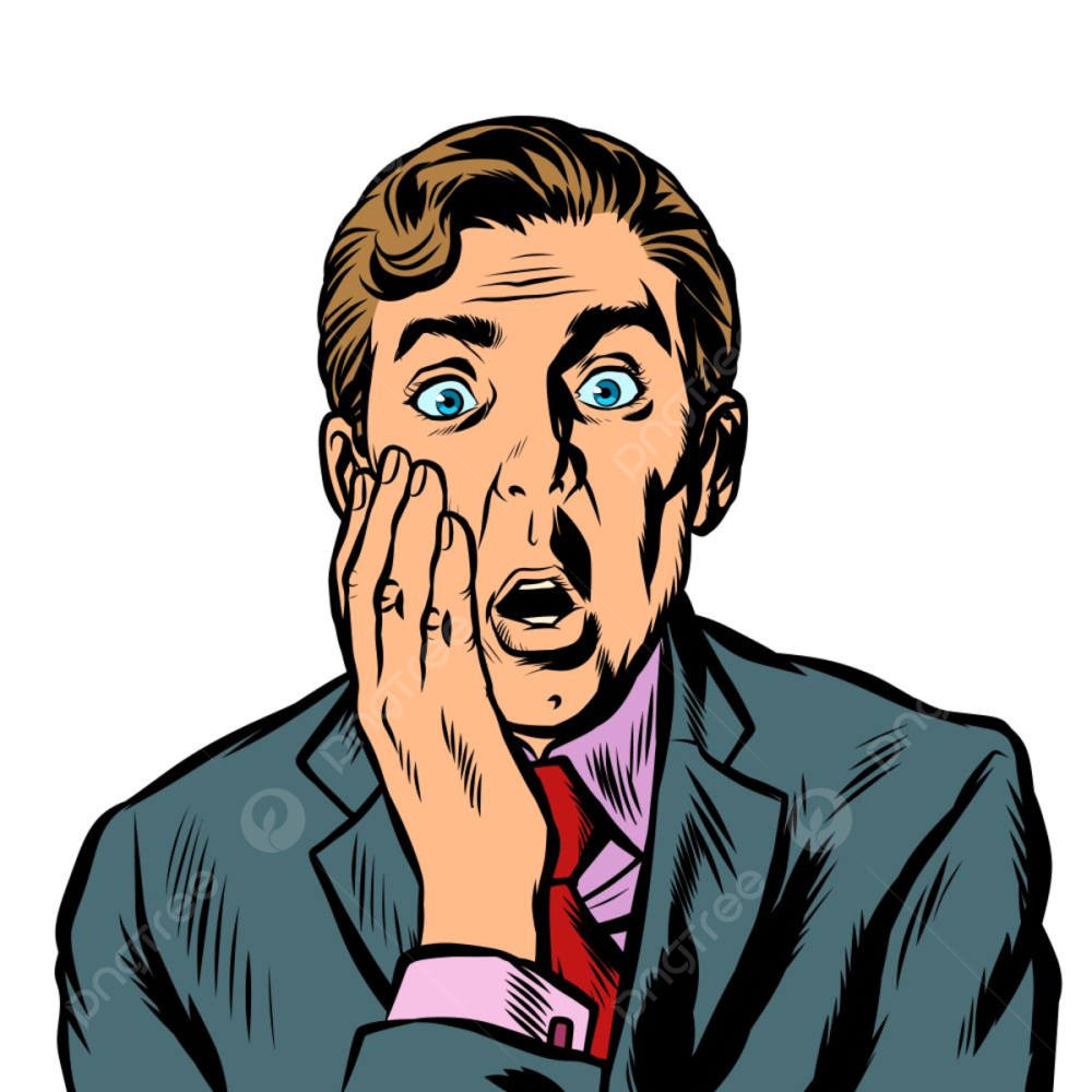 Мужчина взрослый в очках удивлен