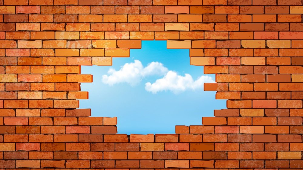 Дыра в стене трещины