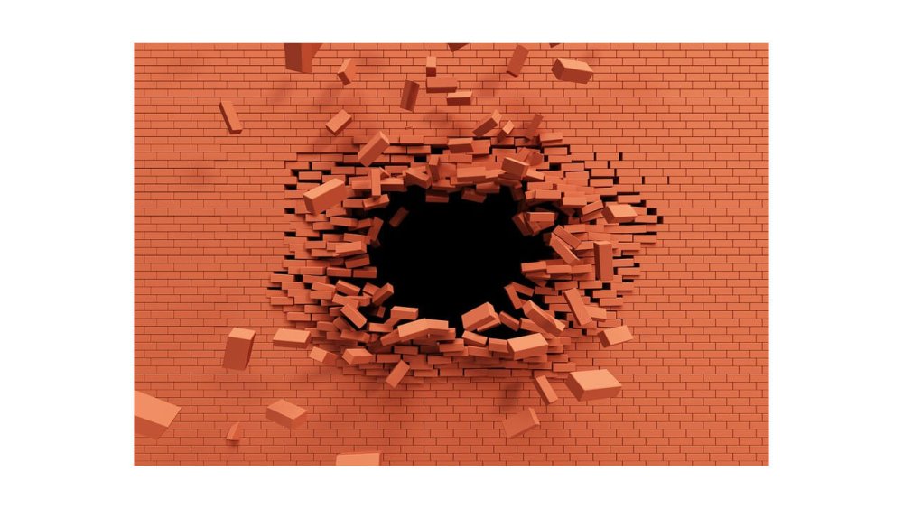 Пролом в кирпичной кладке