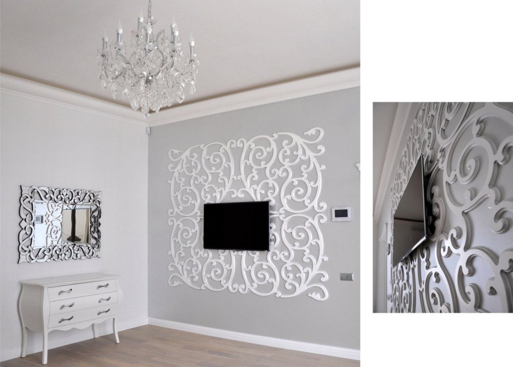 Декор стен молдингами