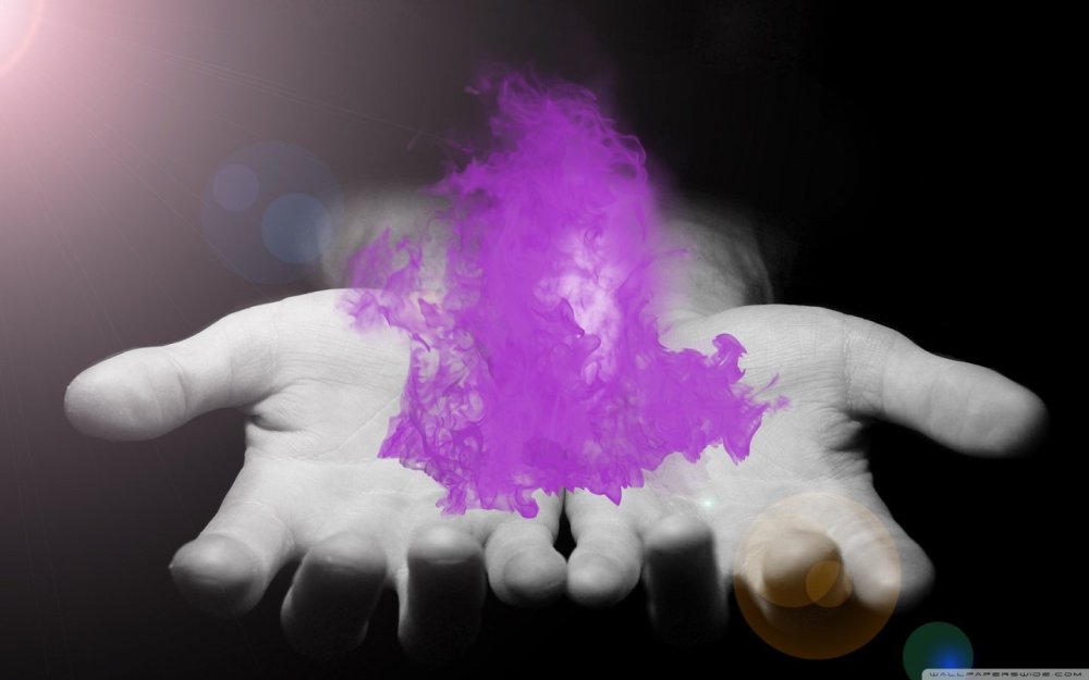 Фиолетовое пламя без фона