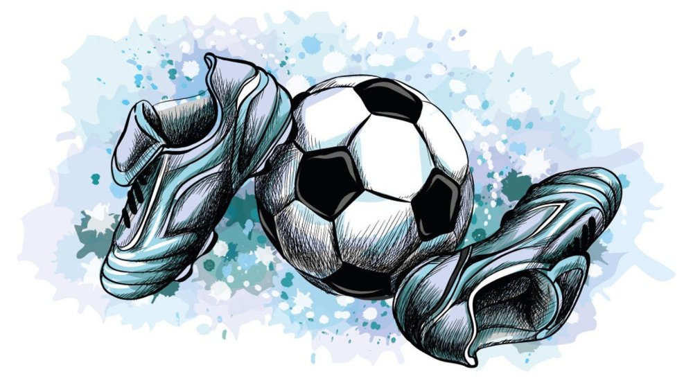 Нога футболиста с мячом