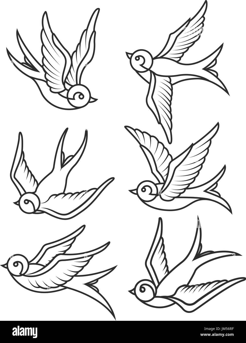 Изображение ласточки со спины