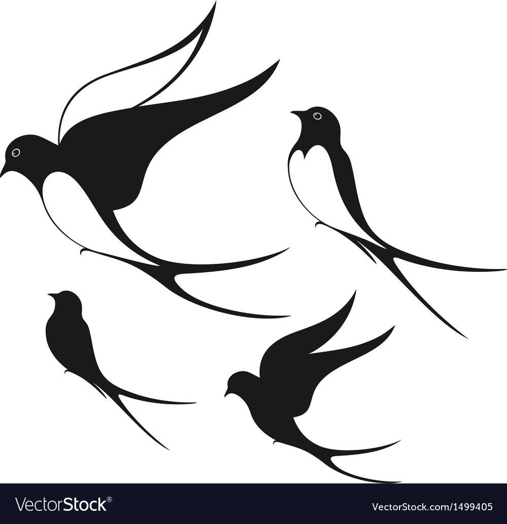 Ласточка тату вектор