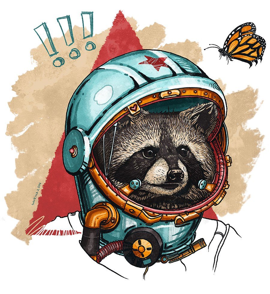 Собака в каске