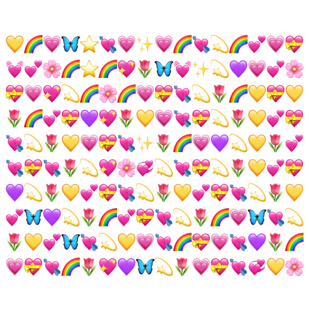 Много разных сердечек