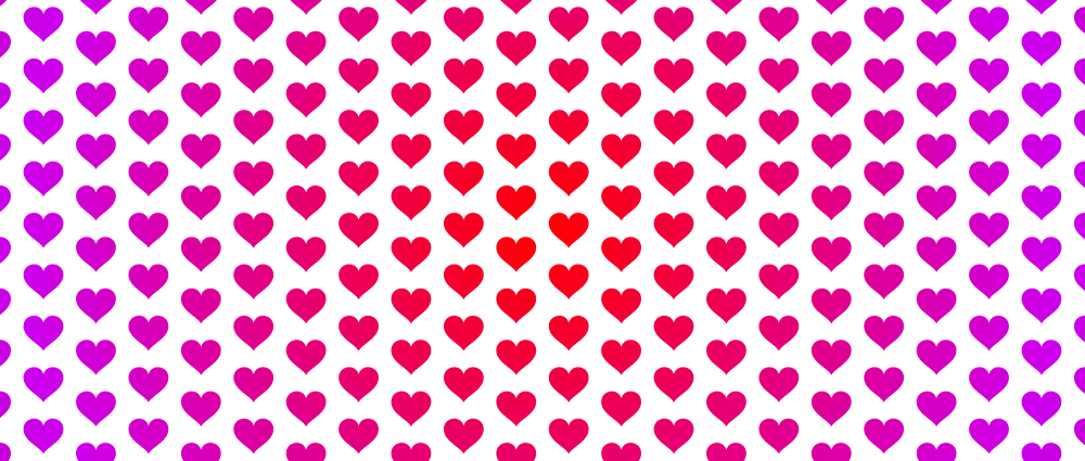 Много маленьких сердечек