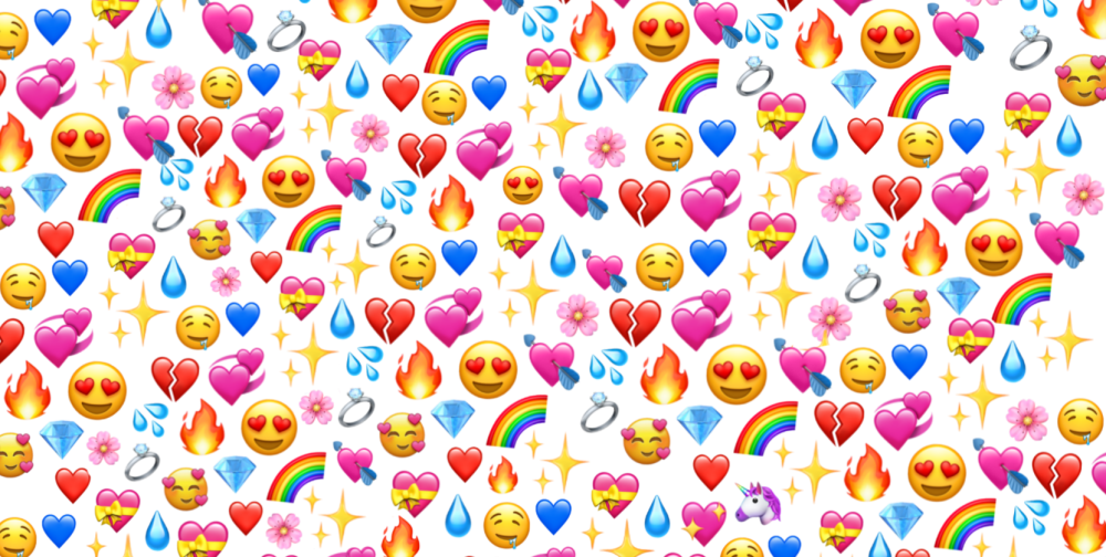 Много смайликов сердечек