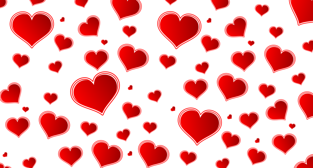 Много сердечек рисунок