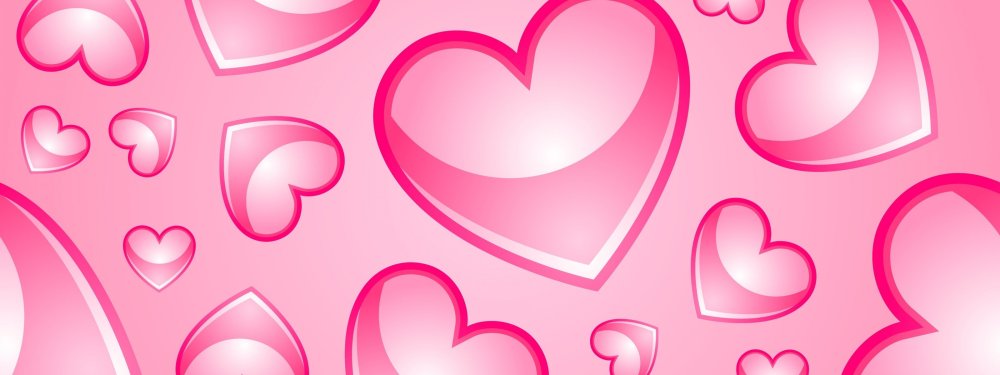 Розовые сердечки на розовом фоне
