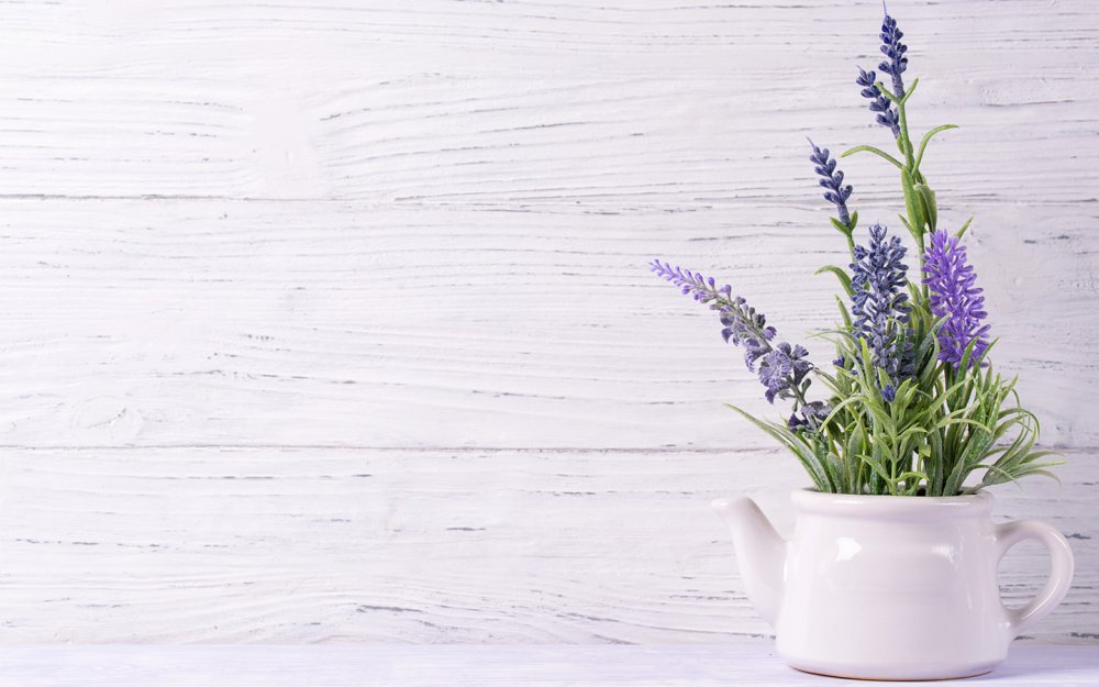 Фиолетовая чашка с кофе