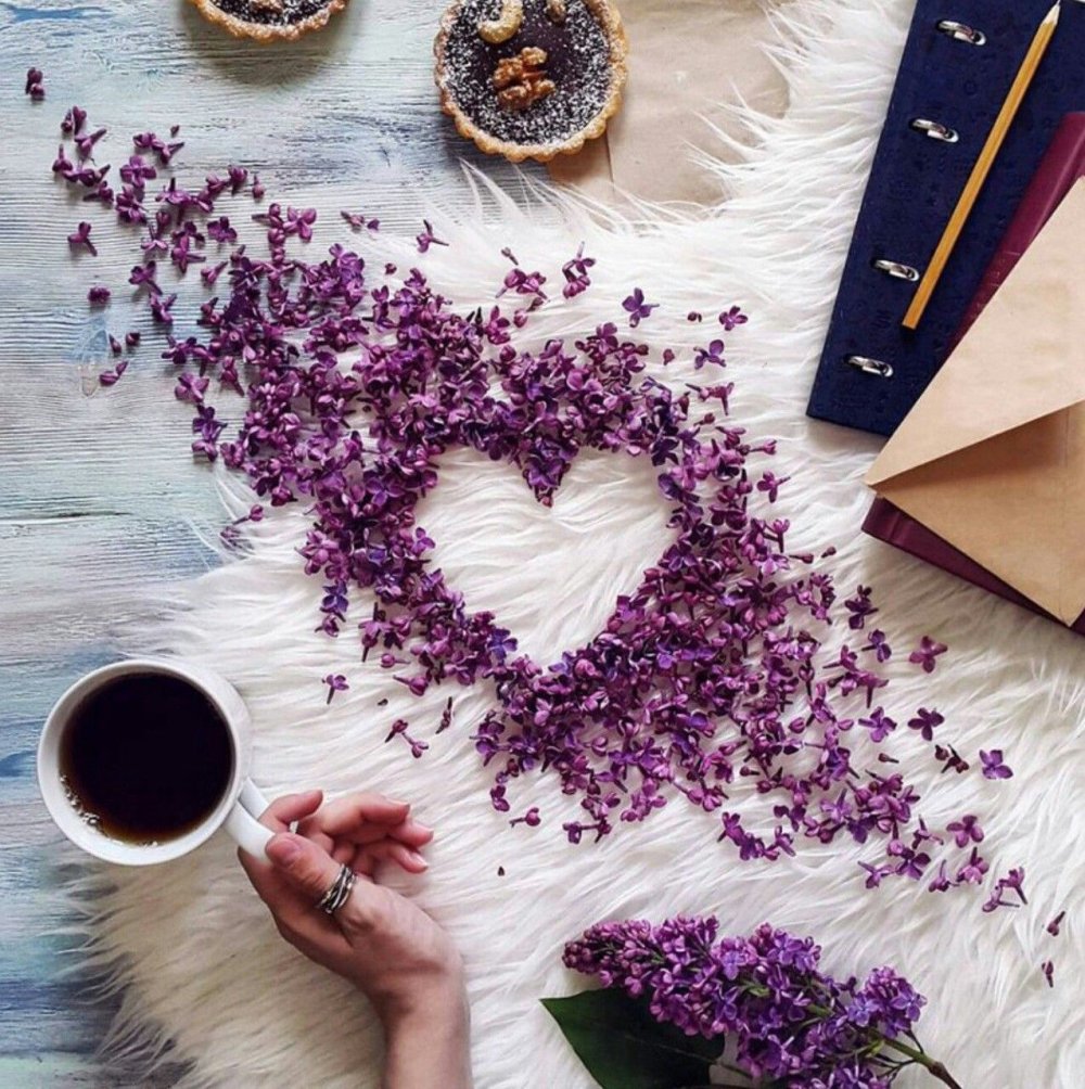 Кофе и цветы