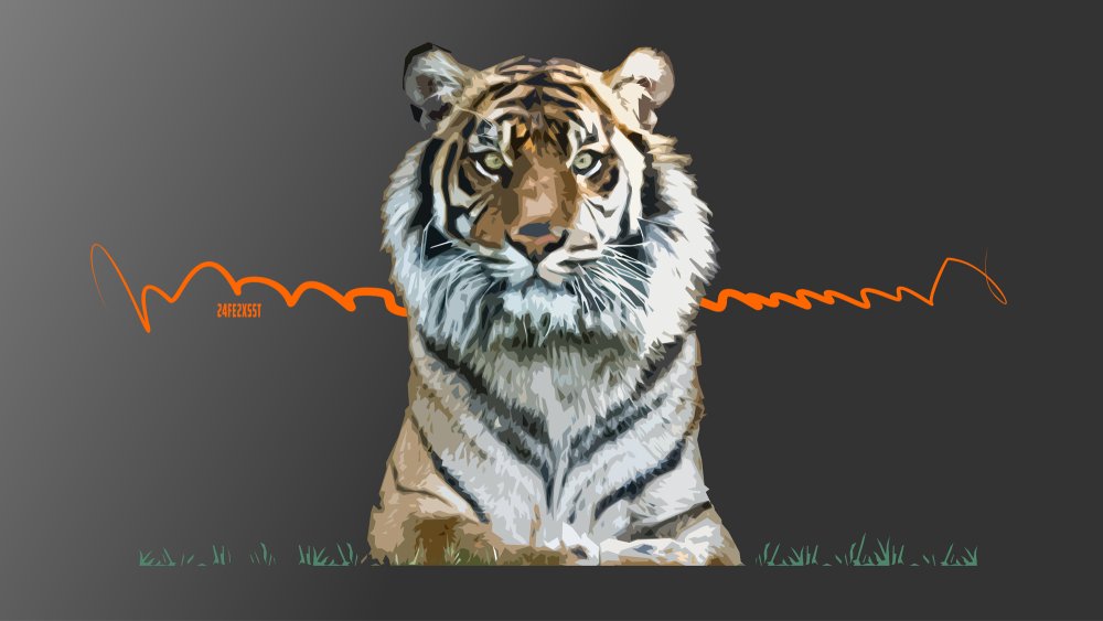 Тигр на красивом фоне