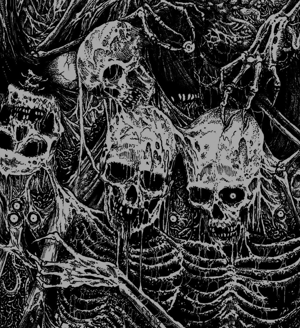 Скелет на черном фоне