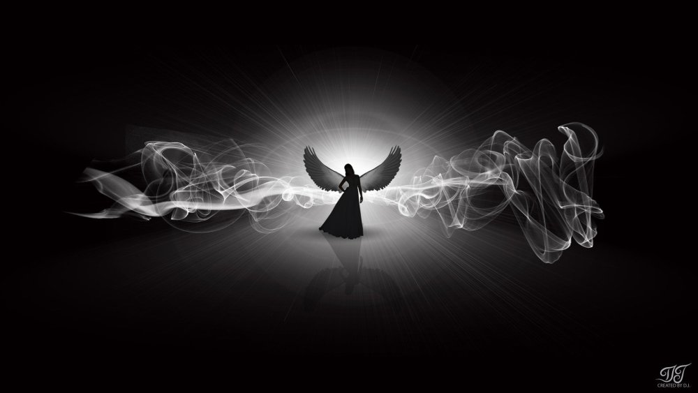 Ангел на темном фоне