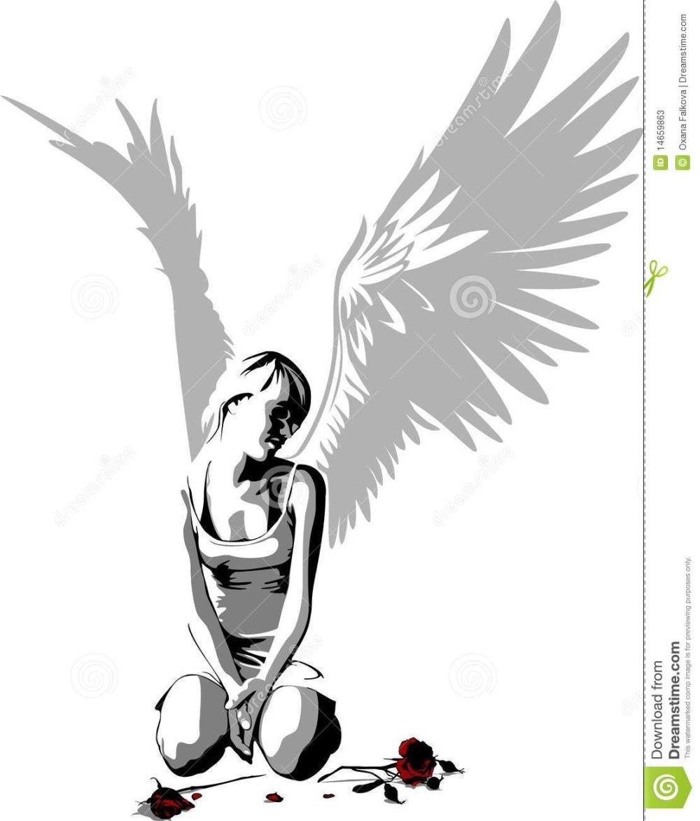 Девушка с крыльями вектор