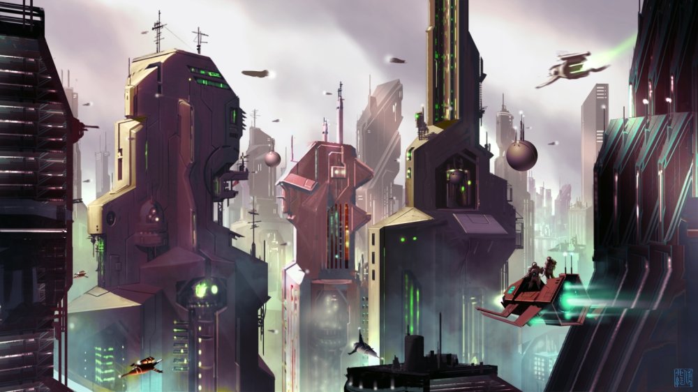 Город из киберпанка