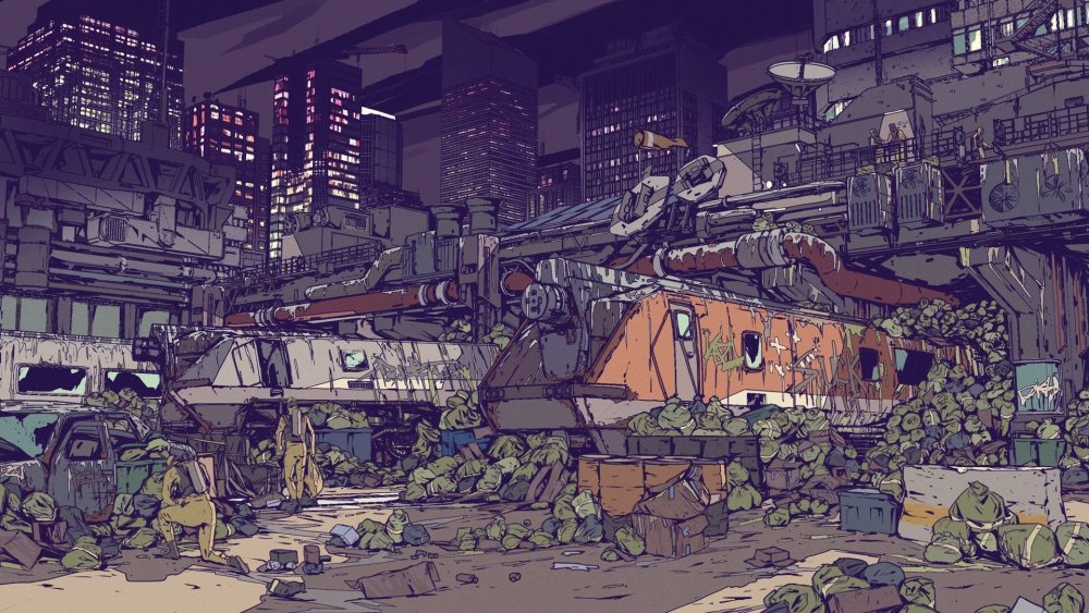 Cyberpunk 2077 улица дождь