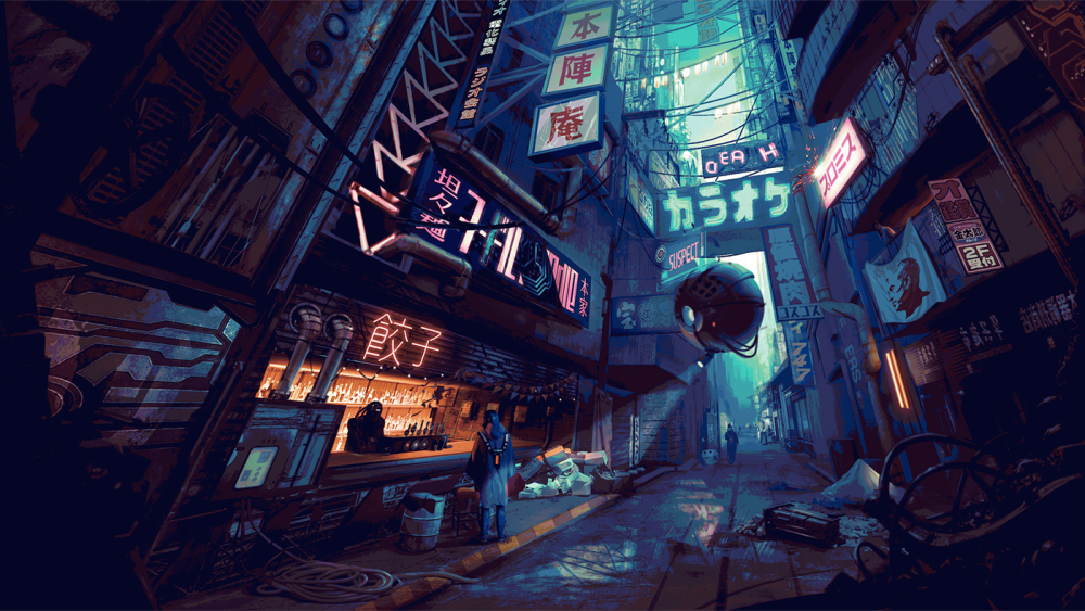 Future City Art Cyberpunk неон