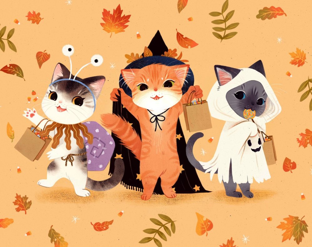 Кот в наушниках за компьютером