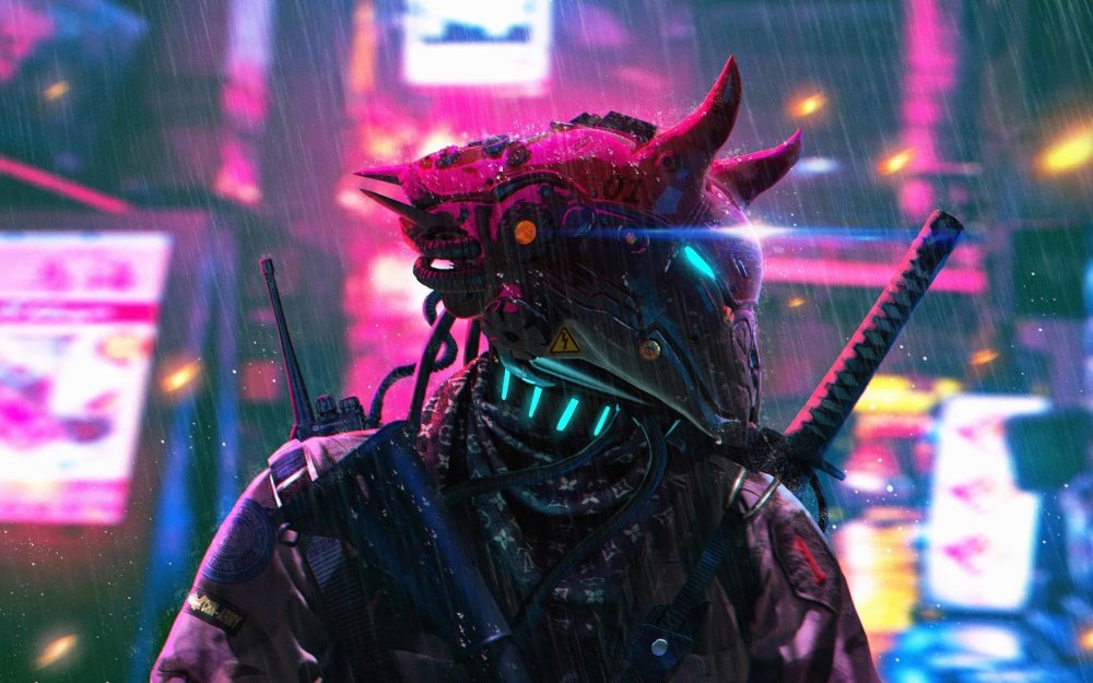 Cyberpunk 2077 Samurai неон