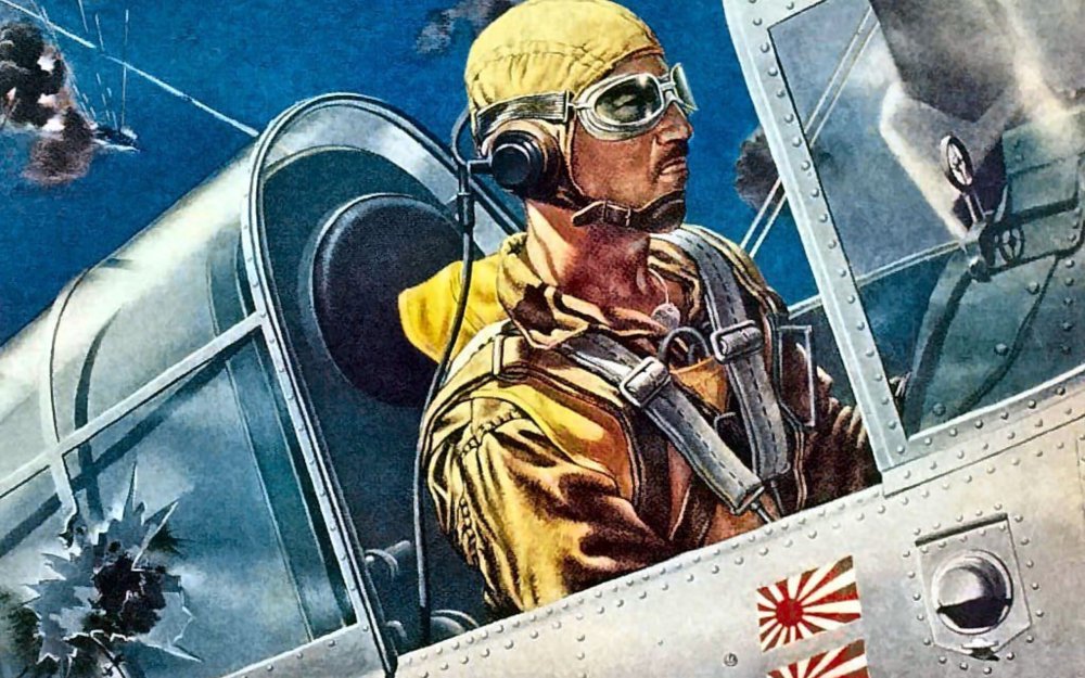 Летчик в кабине арт